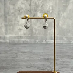 【Swarovski】ラインストーンパールイヤリング　シルバー