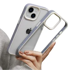 ★iphone15 ケース  韓国 おしゃれ  透明 クリアケース 透明ケース 可愛い 薄型 シンプル 耐衝撃 ワイヤレス充電対応 背面PC ハードケース シリコンフレーム ブルー