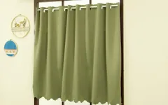 丈90cm 幅145cm オリーブ色 1枚 [ピティ] 防炎遮光1級カフェカーテン かーてん屋さんアウトレット