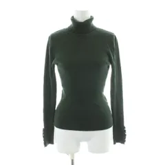 ギャラリービスコンティ GALLERY VISCONTI 袖リボン タートルネックニット 2 ダークグリーン 長袖 リブ編み /AB ■OS