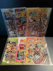 ワンピース　クリアファイル　6枚セット ( コミック表紙91巻 ＆ 表紙92巻 & 表紙93巻 ＆ 表紙94巻 & 表紙95巻 & 表紙96巻 )