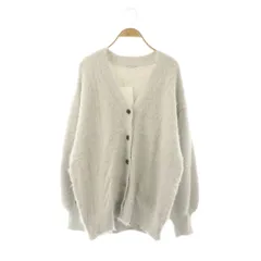 B&Y ユナイテッドアローズ BEAUTY&YOUTH ビューティー&ユース フェザーヤーンVネックカーディガン ニット F ライトグレー /ES ■OS