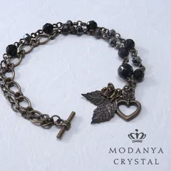 オニキス+ヘマタイトのブレスレット1119（天然石）