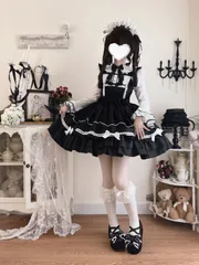 新品未使用「紙箱ケーキ」オリジナルデザイン ロリータ洋装 甘ロリ 可愛いジャンパースカート 無地 無袖 公主風 高品質 夏のイベントや推し