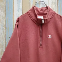HA163☆チャンピオン☆ハーフジップスウェットトレーナー☆リバースウィーブ☆L