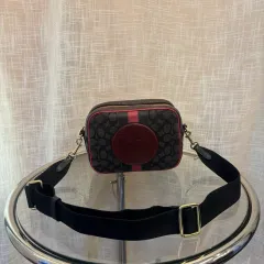 正規品 COACH カメラ ファブリック クロスボディバッグ