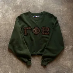 90年代 90s Russel Athletic ラッセルアスレティック HIGH COTTON リメイク  ΓΦΒ ワッペン スウェット グリーン USA製 アメリカ製