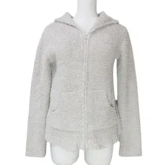 ベアフットドリームス BAREFOOT DREAMS 415  Bamboo Chic Hoodie ボアパーカー ジップアップ 長袖 S ベージュ Xのサムネイル