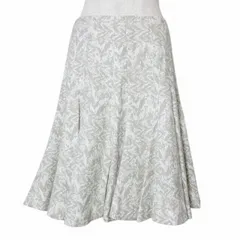 エポカ EPOCA 美品 サーキュラースカート フレア ひざ丈 総柄 コットン ベージュ系 40 M相当 X