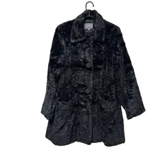 【美品】O・Z・O・C オゾック アウター ファーコート ブラック レーヨン100% 38サイズ B21