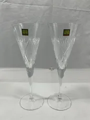 CRYSTAL HOYA ホーヤ　ワイングラス　2点セット　日本製　ペア　ワイン　アルコール　お酒　グラス　食器　昭和レトロ　昭和　レトロ
