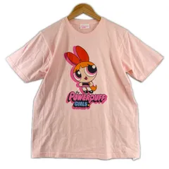 美品 Powerpuff Girls パワパフガールズ 前面プリント 春夏 SS 半袖Tシャツ コットン ピンク レディース【古着】【中古】【送料無料】