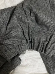 チェックパターン ズボン ウエスト後ろゴム