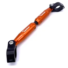 Kaedear(カエディア) バイク ハンドルブレース 可変 アジャスト 標準 22.2mm ハンドル アルミ製 クランプバー マウント 長さ 330-200mm KDR-HB1 (ブラック/オレンジ)