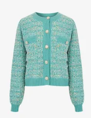 ページLYNN ボタンツイードニットカーディガン