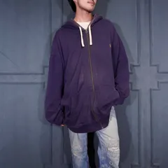 USA VINTAGE Polo by RalphLauren アメリカ古着ポロバイラルフローレンホース刺繍フェードデザイン超ビッグサイズスウェットジップアップフーディ(パーカー)