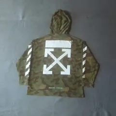 オフホワイト オーバーサイズ カモフラ WHO フード Tシャツ L
