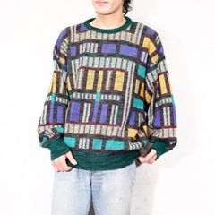 ボス ヴィンテージ 刺繍 三色切替 L クルーネック 長袖 スウェット 紫 