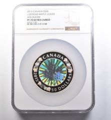 【新品】メープルリーフ銀貨 Mapla 2019 PCGS PR70 FDOI 2019年 修正プルーフ 5ドル シルバー カナディアン メープルリーフ