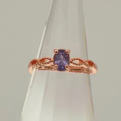 【タンザナイト】フリーサイズリング【ピンクゴールドカラー】