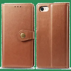 (2022) / iPhone iPhone SE 第2世代 (2020) SE / iPhone8 第3世代 / iPhone7 ケース for 手帳型 ビジネスフリップノートレザーケースシンプルなレトロなファッション携帯電話ケース防水と汚れた携帯電話ケース