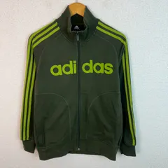 adidas アディダス スウェット ロゴ刺繍 ロゴプリント カーキ Mサイズ メンズ 古着 スポーツMIX ストリート