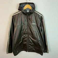 adidas アディダス ウィンドブレーカー ロゴプリント ブラウン Mサイズ メンズ 古着 スポーツMIX ストリート　テック系