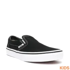 VANS SHOES バンズ シューズ スニーカー スリッポン（子供用） KID'S CLASSIC SLIP ON BLACK/WHITE（US企画）　スケートボード スケボー