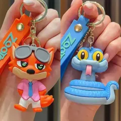 大人気ペア！「2個セット」Disney ズートピア ニック・ワイルド ゲイリー キーホルダー ストラップ