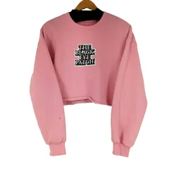 ザブラックアイパッチ THE BLACK EYE PATCH OG LABEL CROPPED CREW SWEAT PINK レディース 表記無 