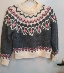 ニットパンツとキルティングピンクズボン 55サイズの方がきれいです