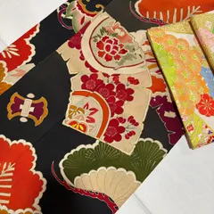 アンティーク振袖　正絹　袋帯