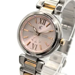 CITIZEN xC H330-T011233 Watch Ladies Solar Round Silver Pink Working シチズン クロスシー レディース 時計 ソーラー 電波ソーラー ラウンド シルバー ピンク デイト 稼働品