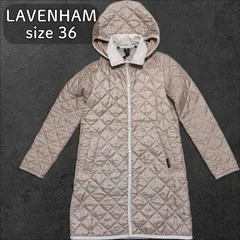 LAVENHAM キルティングジャケット 36　イギリス製 フード付き ラベンハム レディースロングジャケット コート