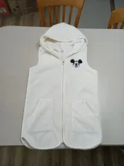 M95 Disney ミッキー フリース ジップアップ ベスト アイボリー M-993