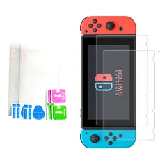 Nintendo Switch用 液晶画面保護 強化ガラス保護フィルム 9H硬度，2枚セット 簡易包装(2pcs Switch用)