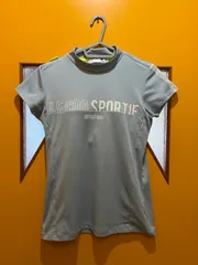 【H2-80】◇ le coq sportif GOLF　Mサイズ　モックネックシャツ　インナーカップ付き　ライトグレー