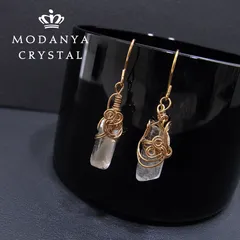 水晶ポイント（磨き）のピアス619（天然石）