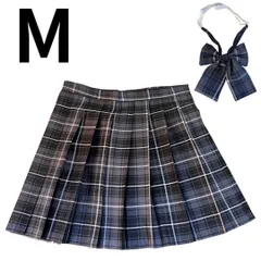 制服 女子 ミニスカート 中学 高校 チェック柄　リボン　2点　コスプレ