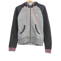 アディダス パーカー トップス スウェット クライマ365 スポーツウエア レディース Lサイズ グレー adidas 【中古】