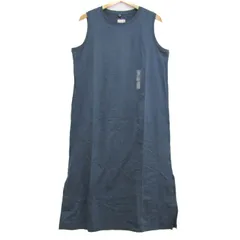 ユニクロ マーセライズコットンスリットワンピース トップス ノースリーブ 未使用品 レディース Lサイズ ブルー UNIQLO