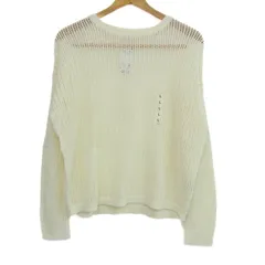 ユニクロ ニット トップス メッシュクルーネックセーター 長袖 未使用品 レディース Lサイズ オフホワイト UNIQLO