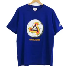 アディダス 半袖Ｔシャツ トップス サッカー 日本代表 キリン メンズ Lサイズ 青×白 adidas 【中古】