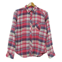 ユニクロ 長袖シャツ トップス ライトフランネルチェックシャツ 未使用品 レディース Lサイズ レッド UNIQLO