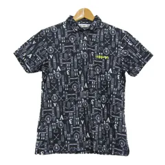 アディダスゴルフ ポロシャツ トップス 半袖 総柄 ゴルフウエア レディース Mサイズ ネイビー adidas GOLF 【中古】