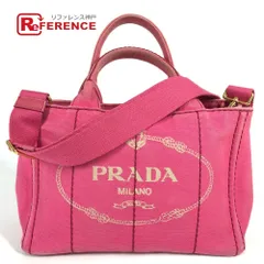 PRADA プラダ ハンドバッグ カナパ ロゴ キャンバス ピンク