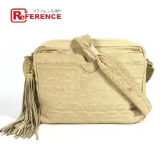 CHANEL シャネル ショルダーバッグ ロゴ マトラッセ キルティング フリンジ タッセル キャンバス ベージュ