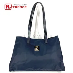 FENDI フェンディ ショルダーバッグ FFロゴ 特大 ナイロン ネイビー