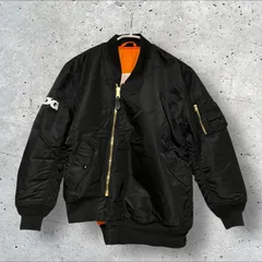 定価48,600円 CDG ALPHA INDUSTRIES アシンメトリー MA-1 リバーシブルブルゾン SZ-J017 BLACK Ⅼ アルファインダストリーズ ブラック 黒 Large エル ジャケット JKT 変形
