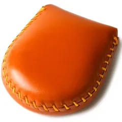 [東京下町工房] 小銭入れ メンズ 馬蹄型 手作り ハンドメイド コンパクト 使いやすさ (オレンジ Small)